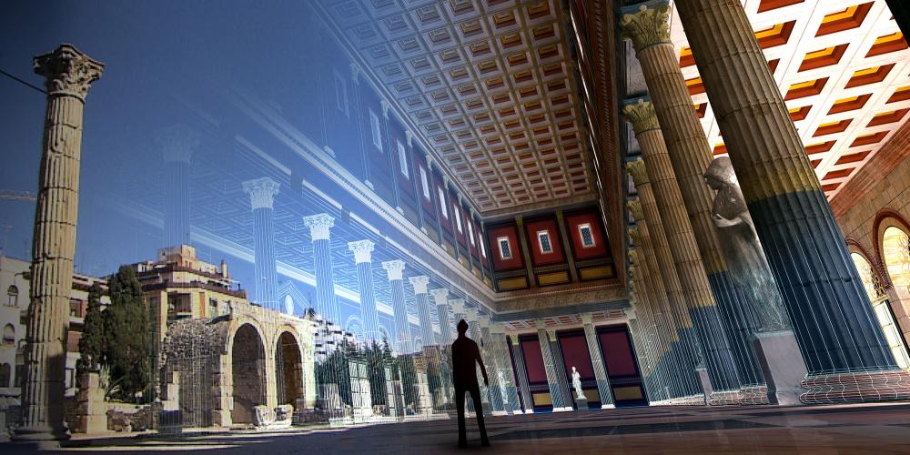 殖民地广场的古今虚拟现实场景。 – © Imageen