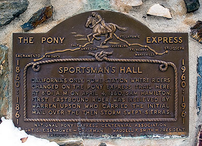 Sportsman's HallOverland Pony Express Route in California (No. 704