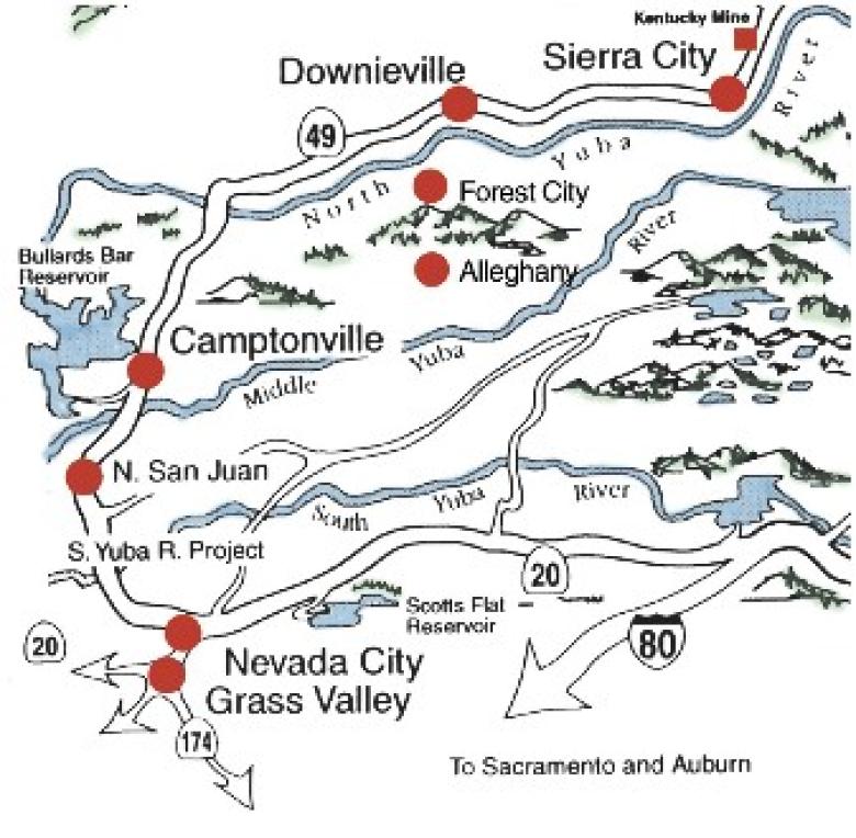 Yuba River Gold Map Yuba River, California | Sierra Nevada Geotourism