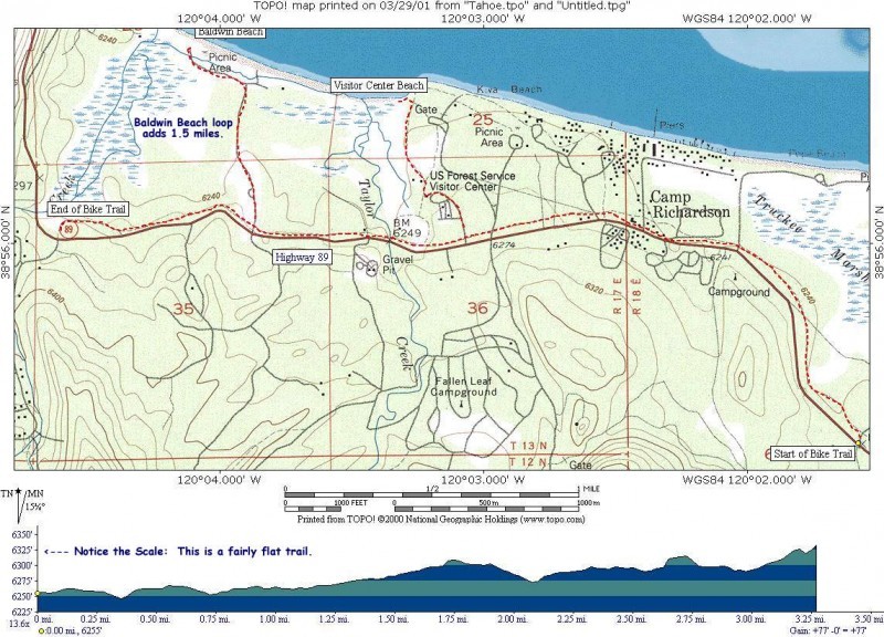 South Shore Bike Trail, South Lake Tahoe, CA Sierra Nevada Geotourism