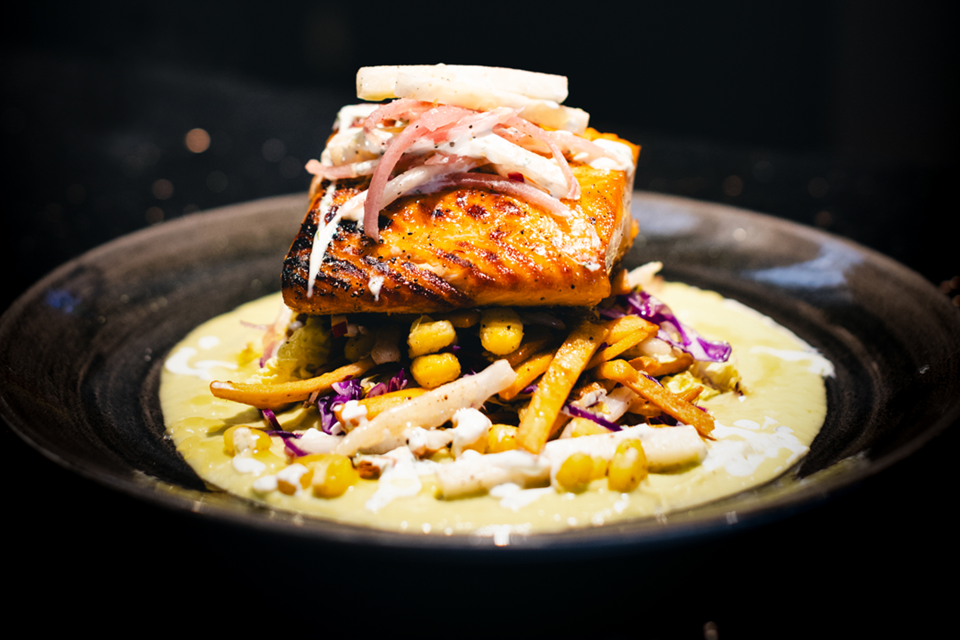 Fresh Seared Salmon served daily at FINN. – FINN