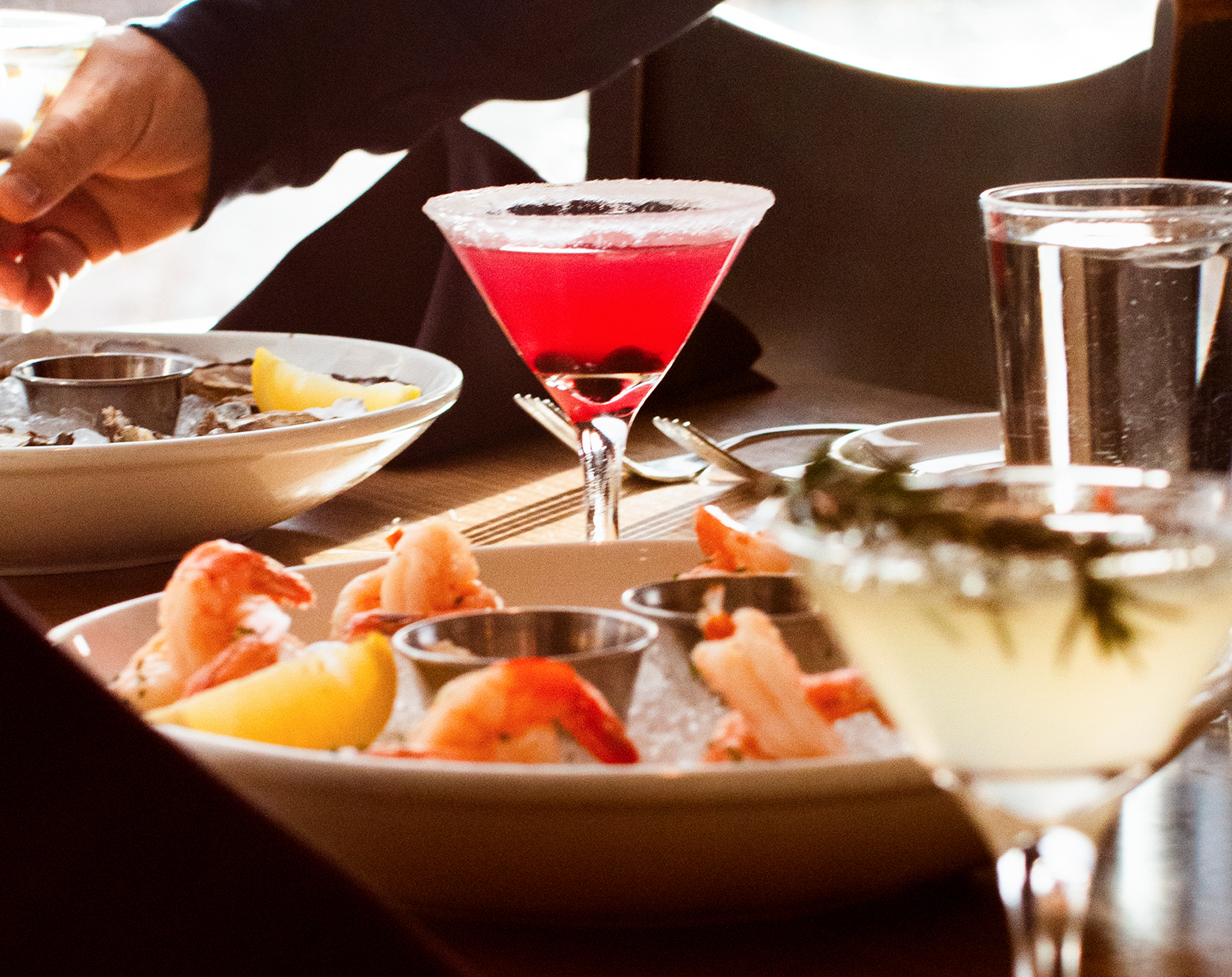 Your riverside table for two is ready.