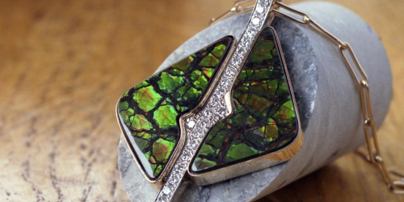 We always have a breathtaking collection of the best of Alberta's Ammolite jewelry in stock. – Come in and see the beauty of natural unadulterated Ammolite gems.