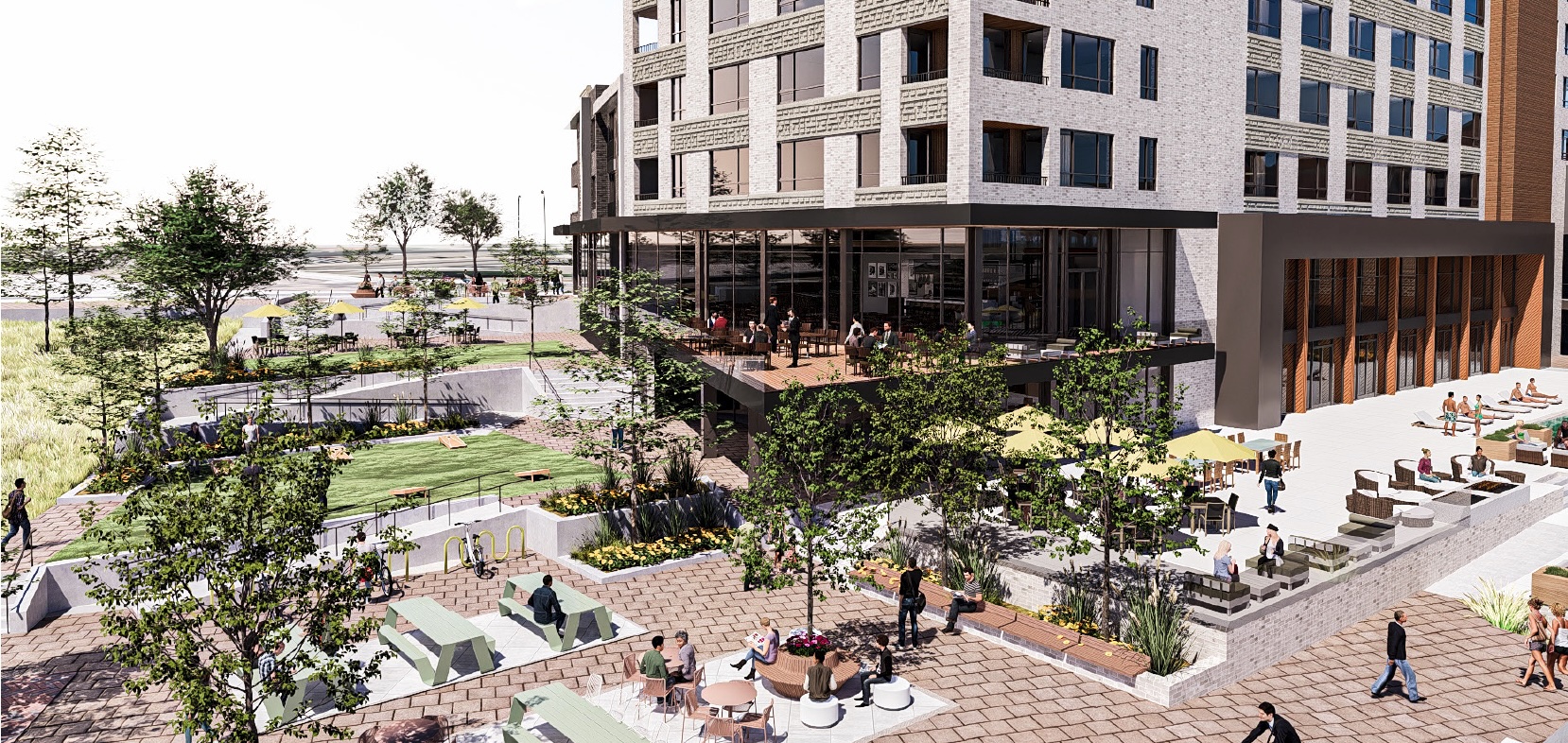 Dining Deck Overlooking Plaza
