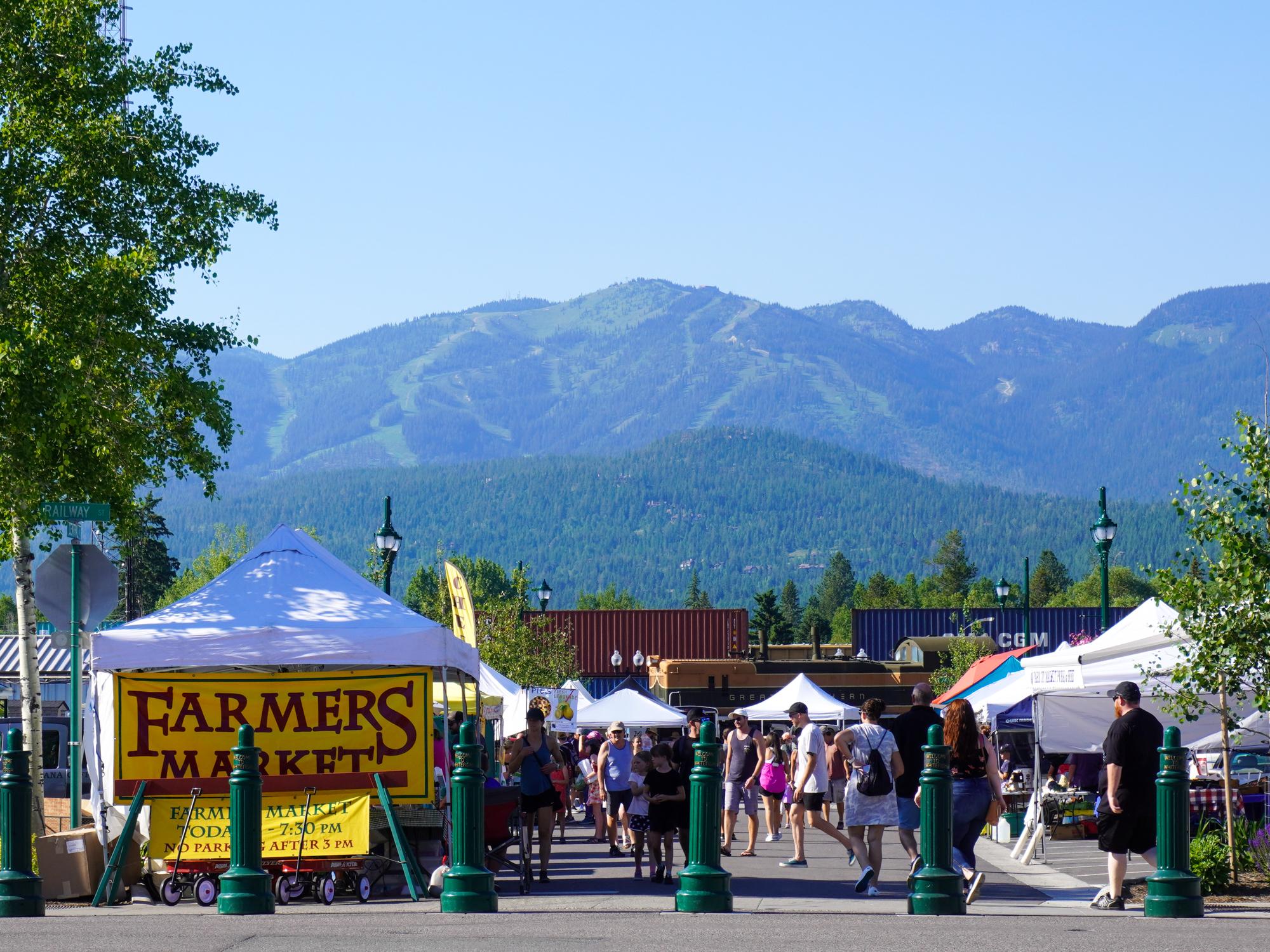 The Whitefish Downtown Farmers Market is a popular event in Depot Park