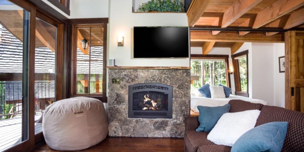 Cozy seating for relaxing by the fireplace and with Netflix or cable on the high definition TV – Trevon Baker