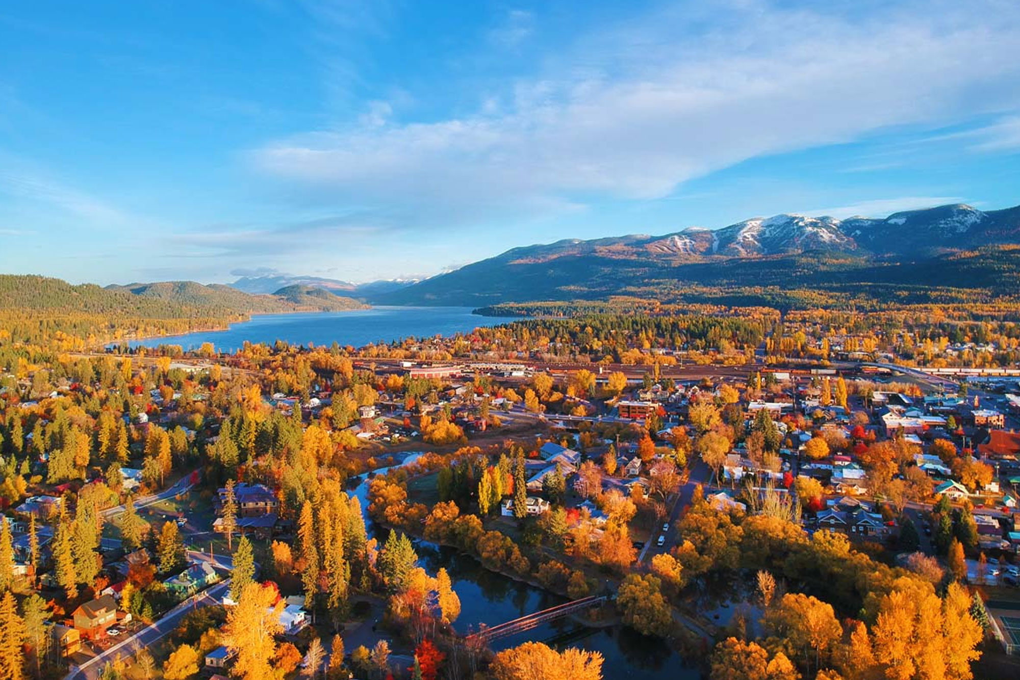 Whitefish Aerial Image in the Fall
