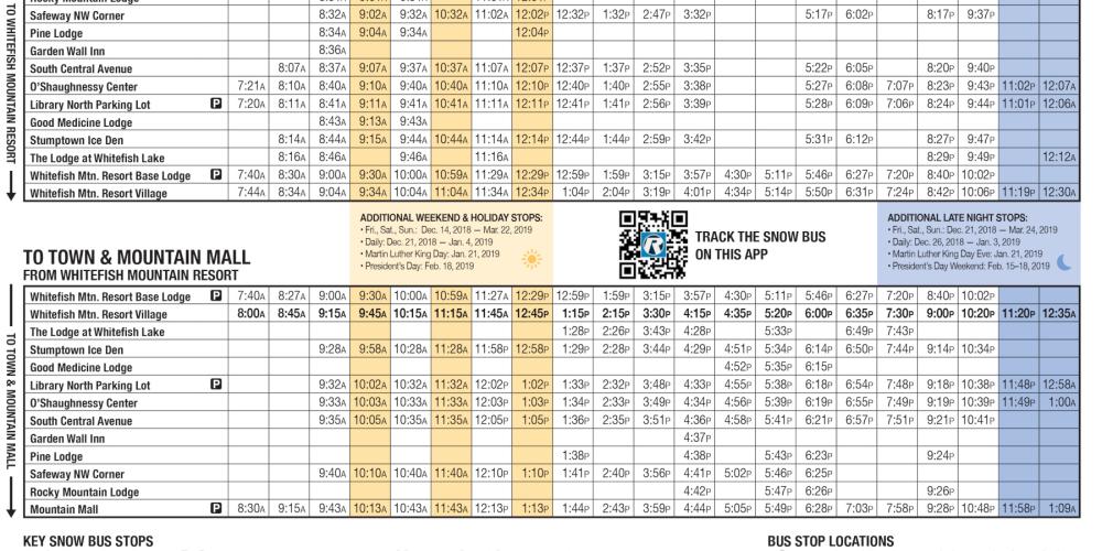 SNOW Bus Schedule | Whitefish Montana Lodging, Dining, and Official SNOW Bus Schedule | Whitefish Montana Lodging, Dining, and Official