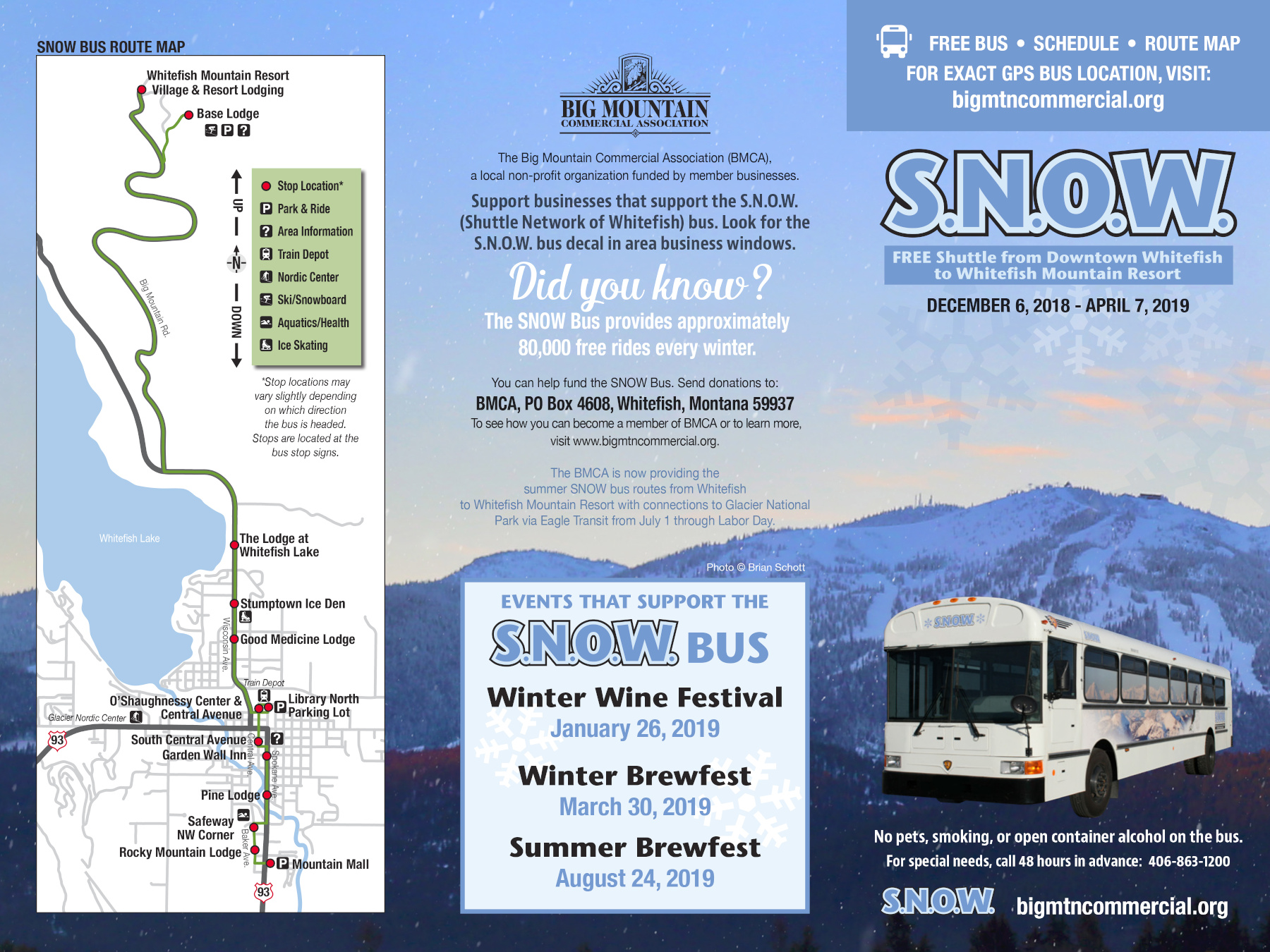 SNOW Bus Schedule | Whitefish Montana Lodging, Dining, and Official