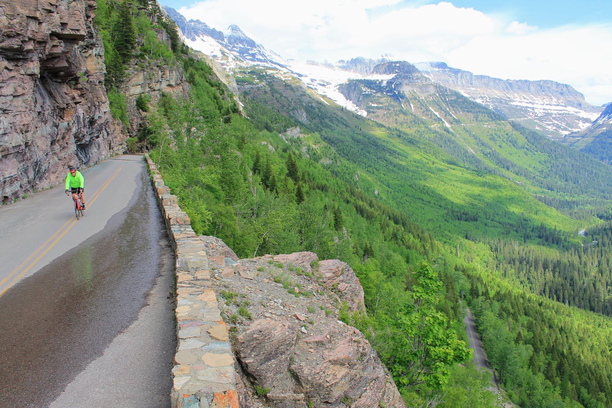 Cycling on GoingtotheSun Road in Glacier National Park Whitefish