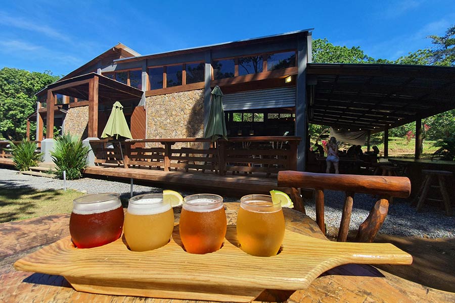 Beer flight - photo by Roatan Island Brewing Co. (https://www.facebook.com/roatanbrewery)