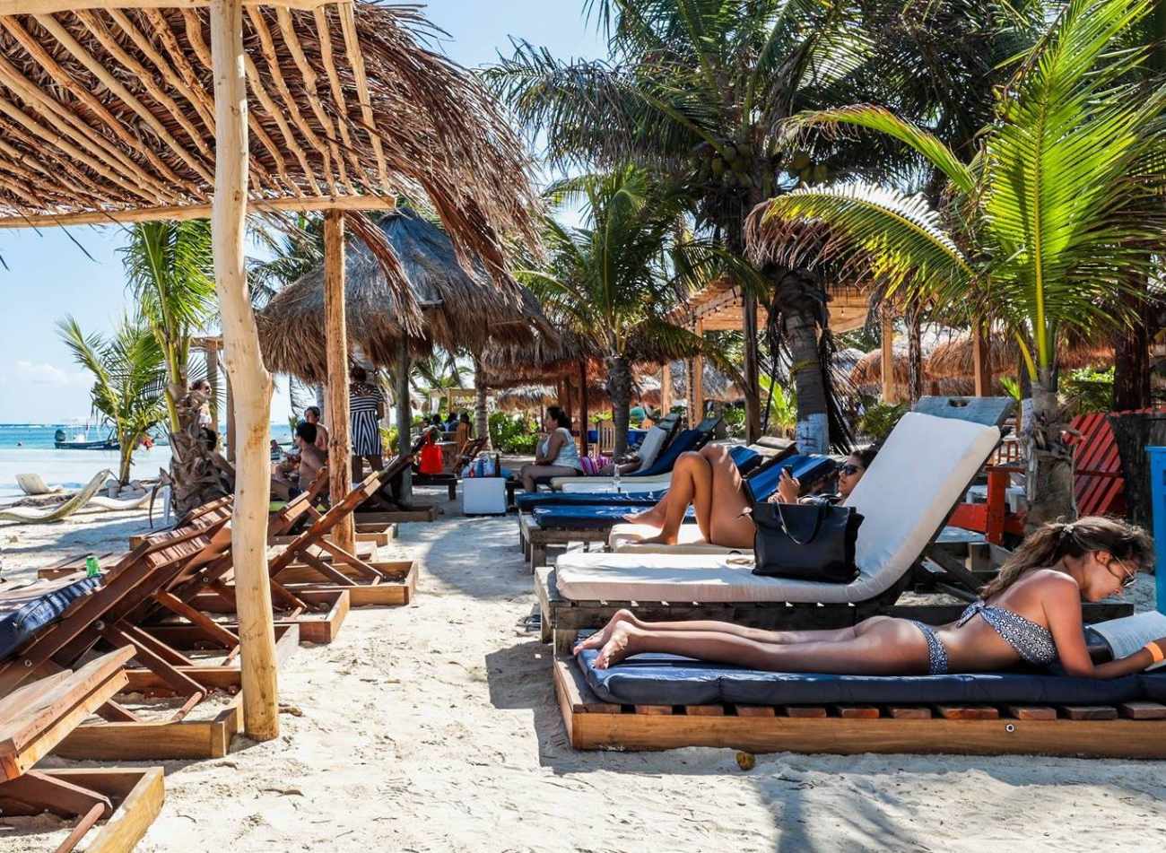 A beach club in Costa Maya