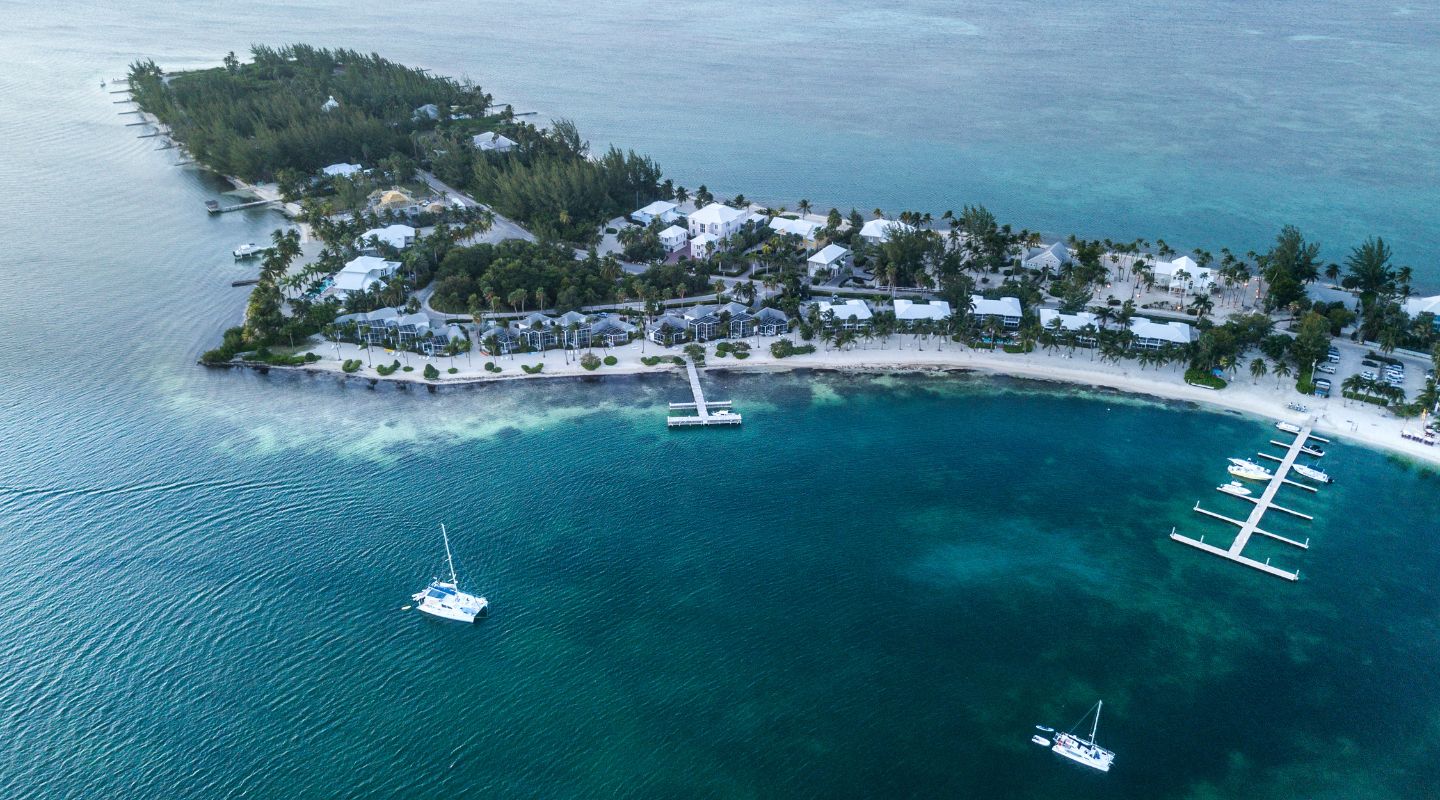 Aereal view of Seven Mile Beach