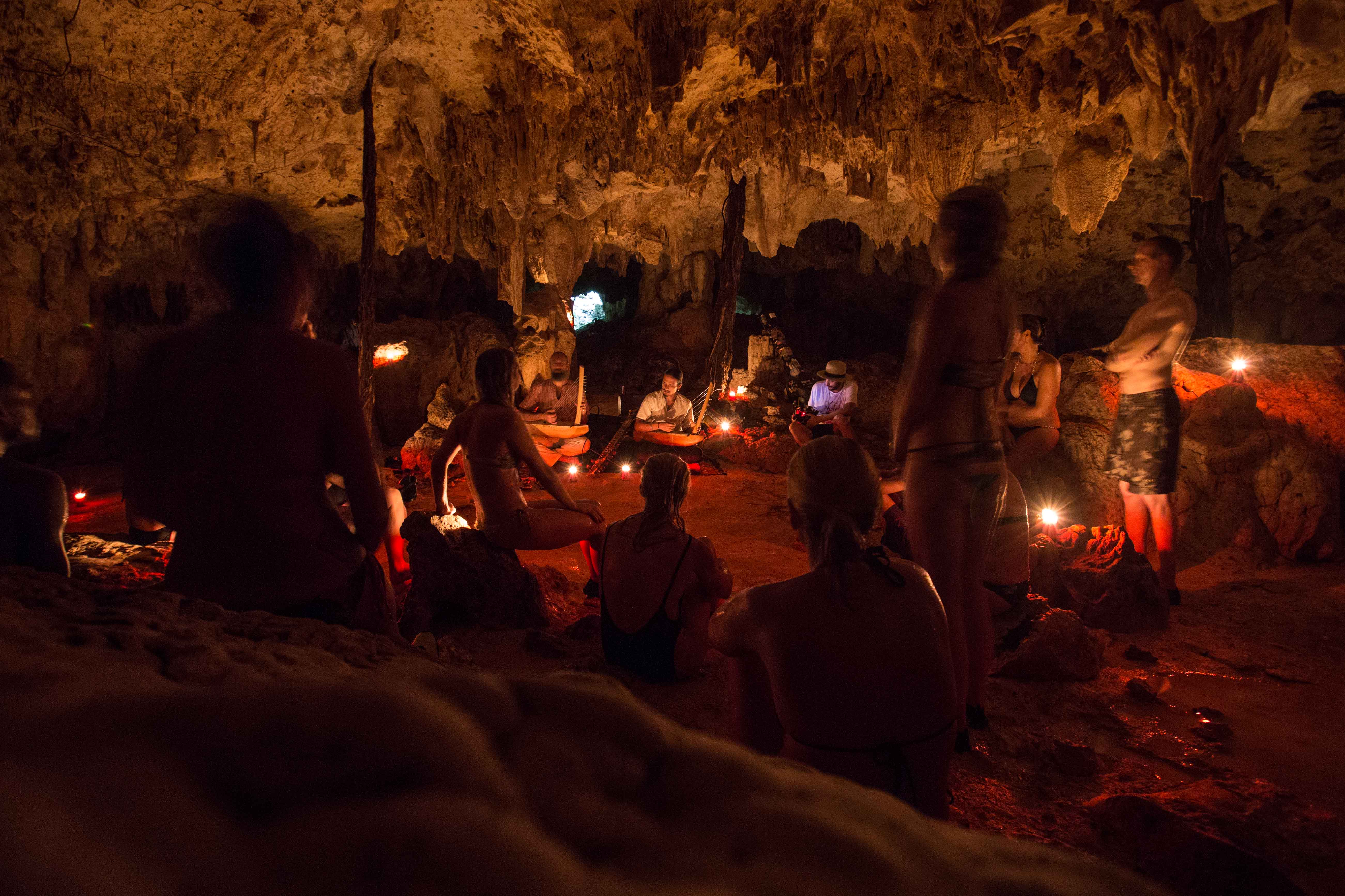 Group in a Tulum cave.