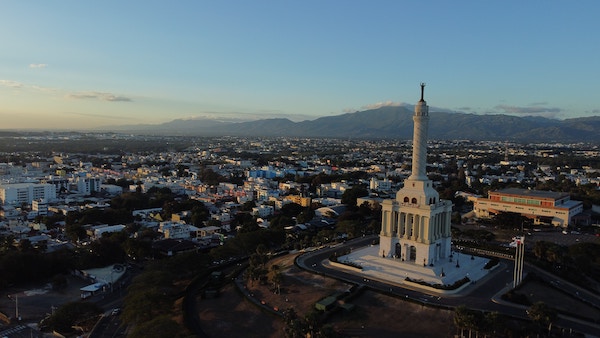 Arial view of Santiago. 