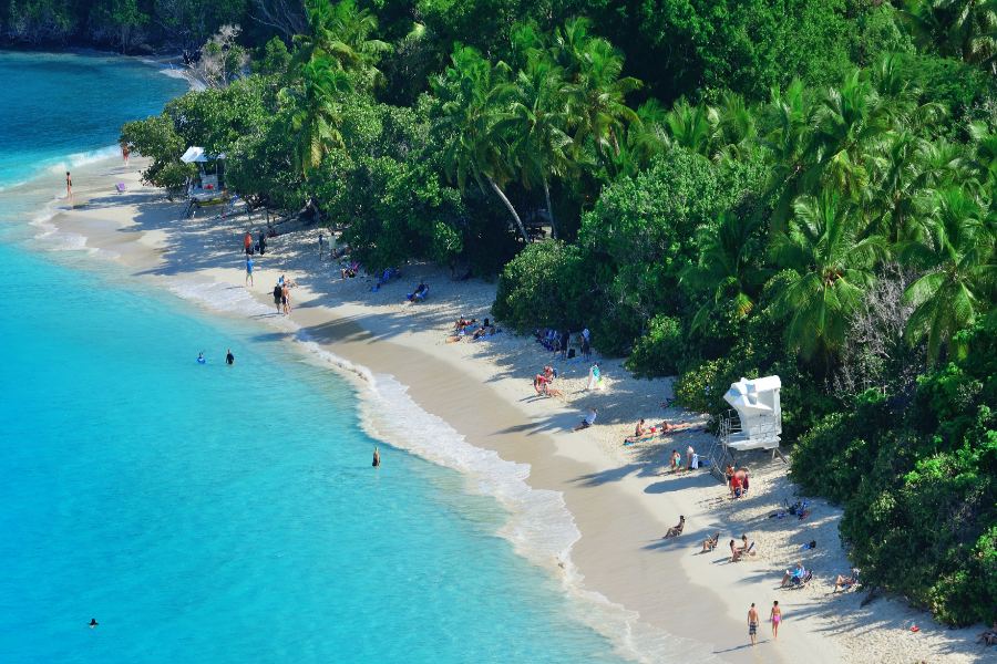 People are having fun at the beach