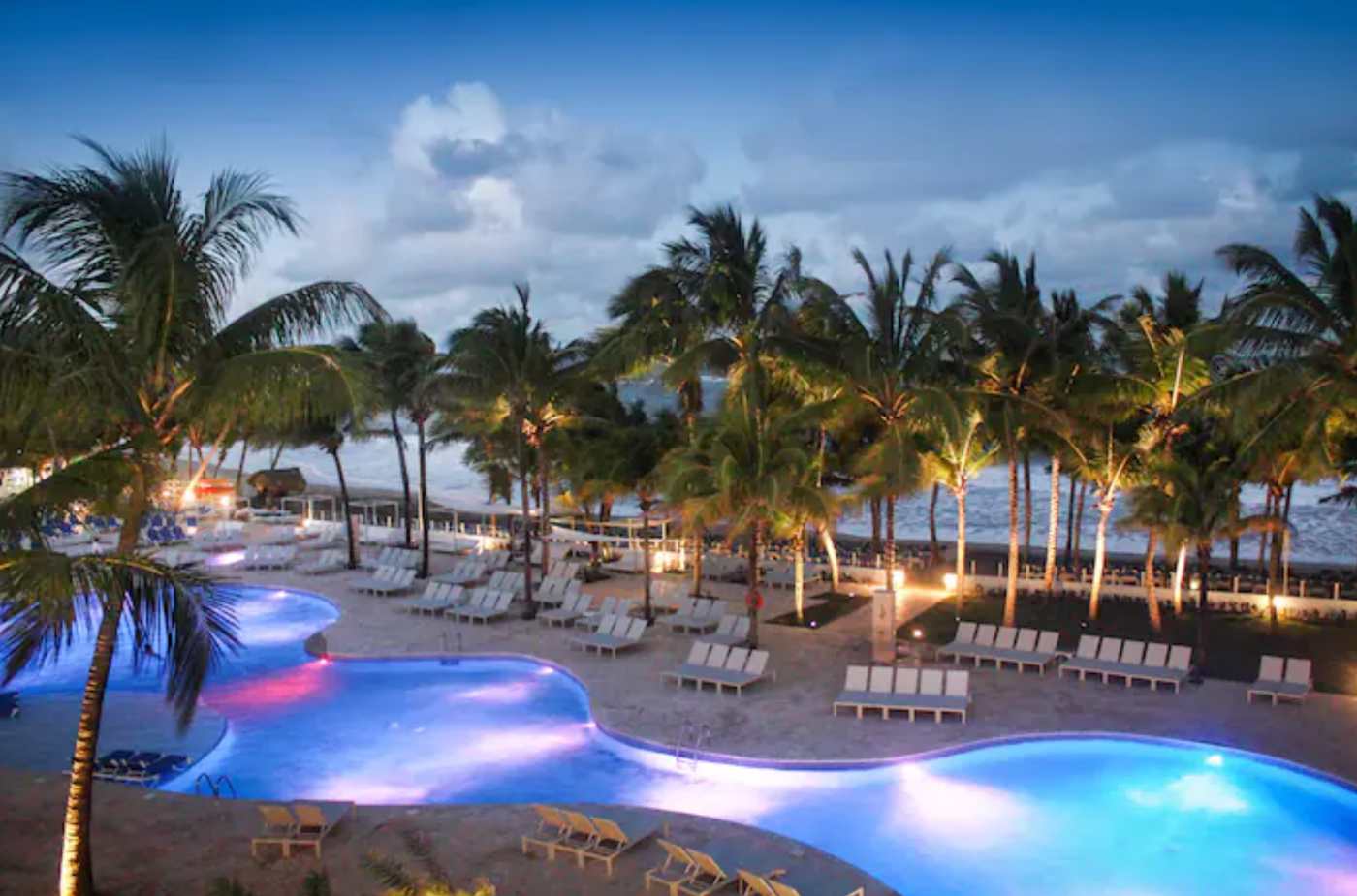 hotel pool by the beach