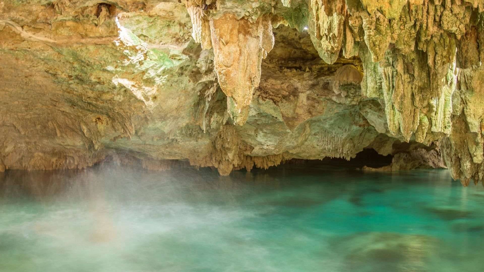 stalagtites in cavern
