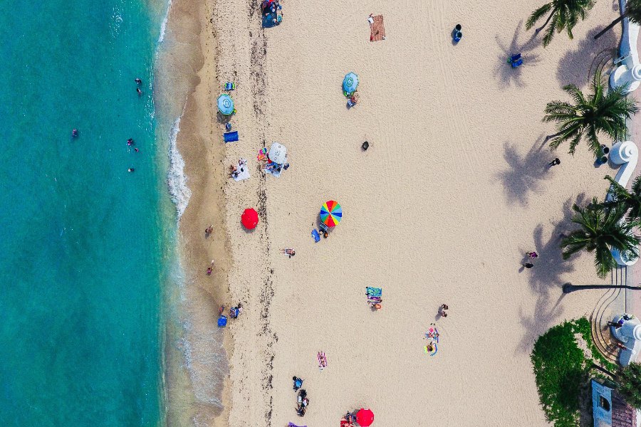 A beautiful view of the beach