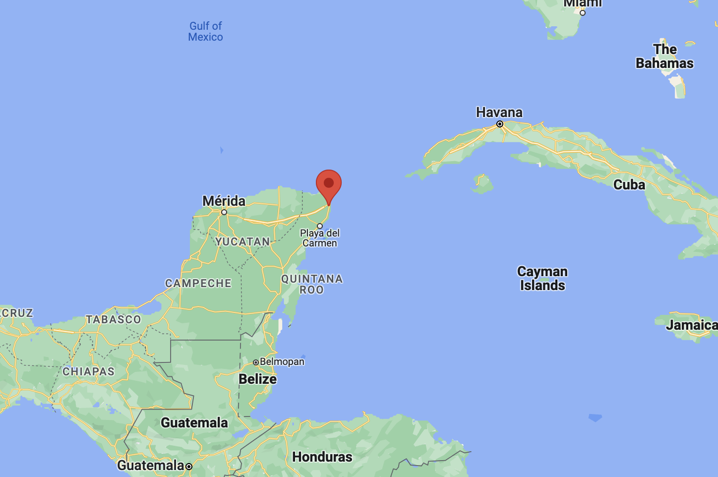 A map of Cancun