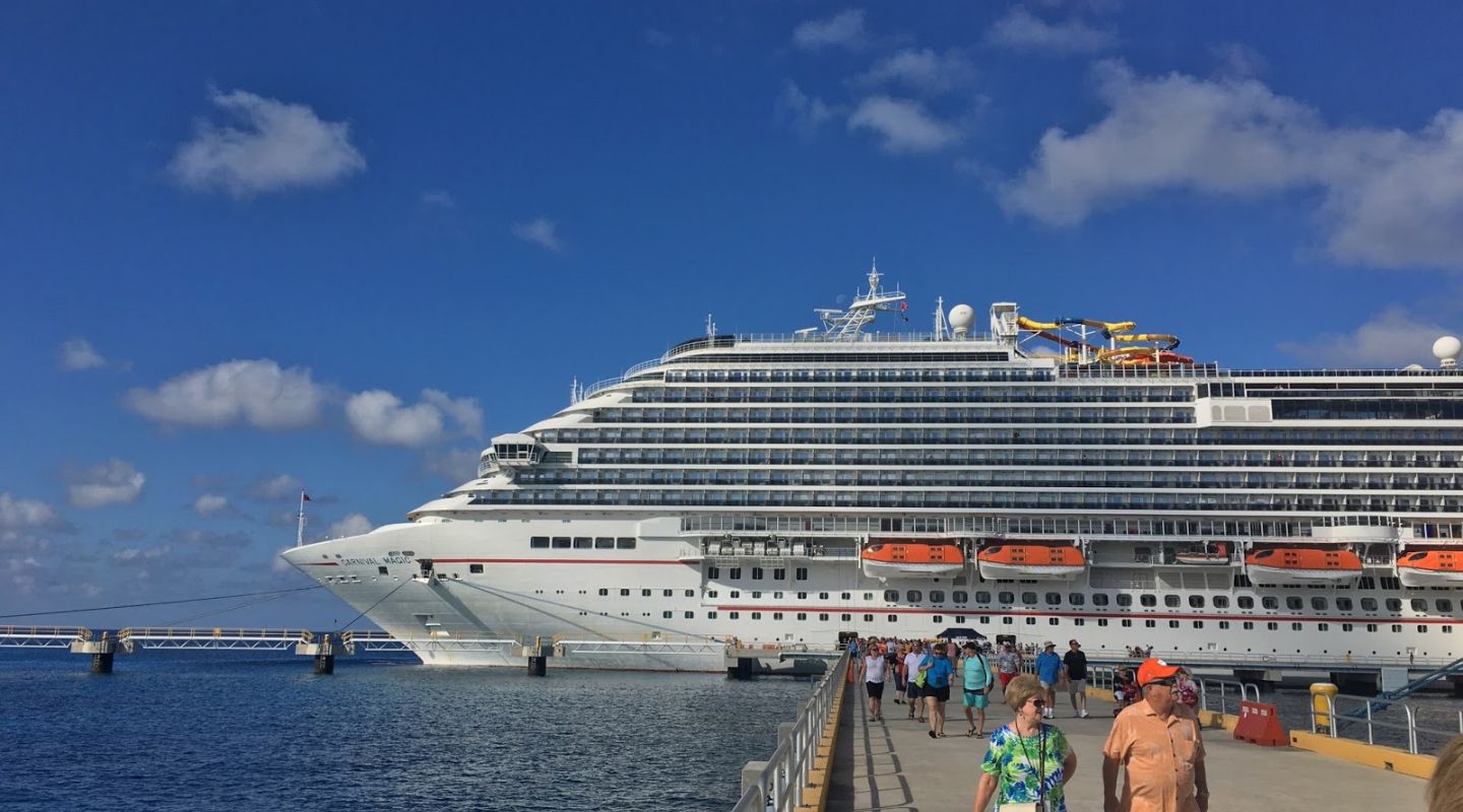 Large cruise ship seen from the side