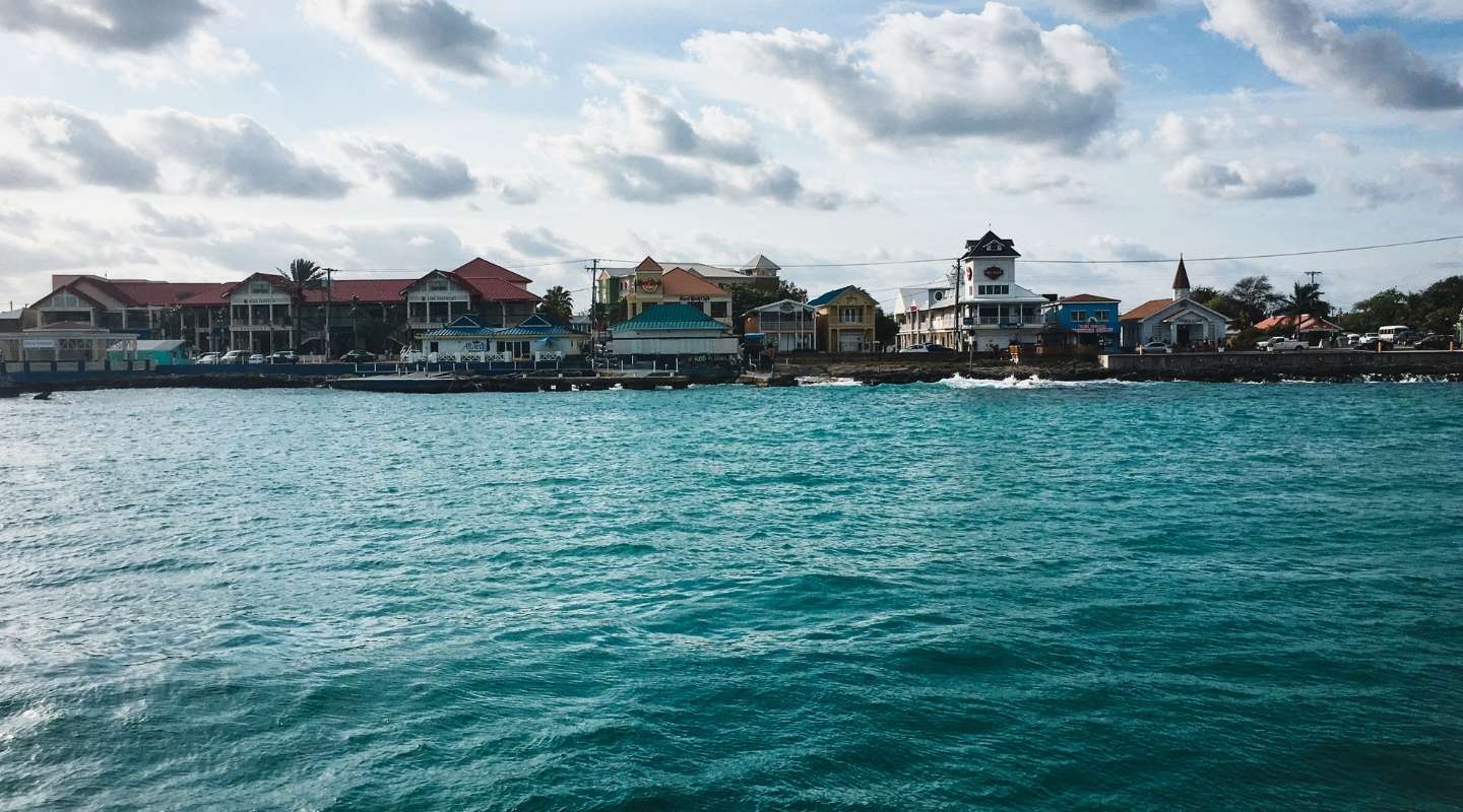 George Town seen from the ocean. 