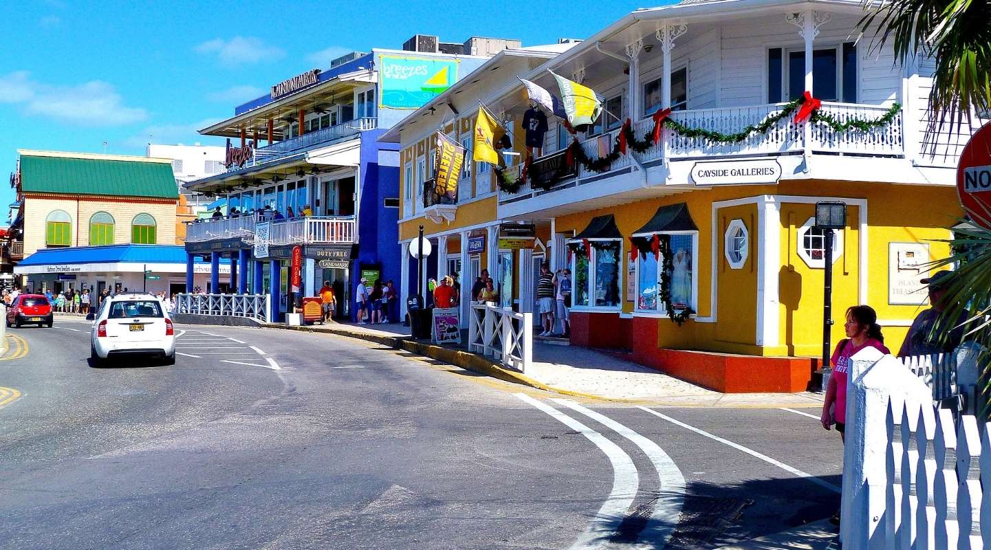 Colorful buildings in George Town. 