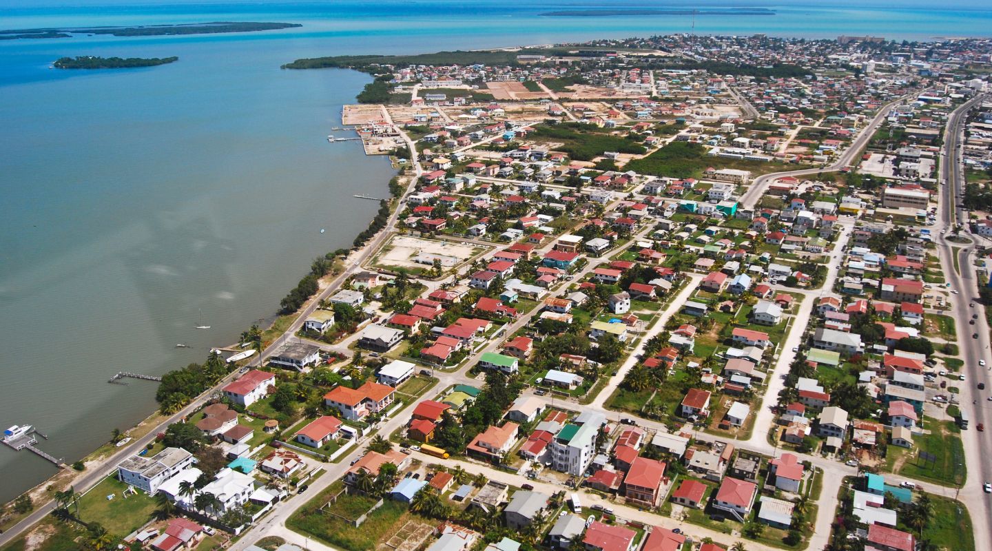 Aereal view of Belize City