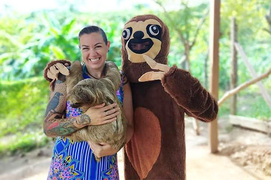 Woman holding a sloth photo by Manawakie Eco Park (https://www.manawakieecopark.com/gallery-slider/)