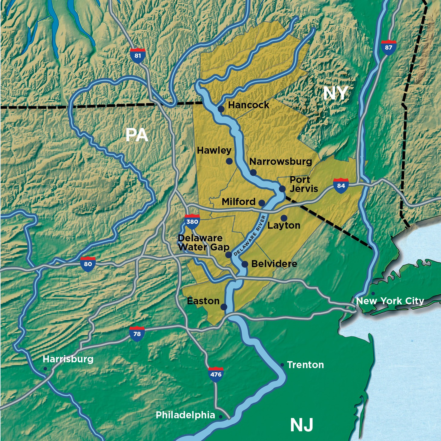 Delaware Water Gap Map Getting Here | Scenic Wild Delaware River