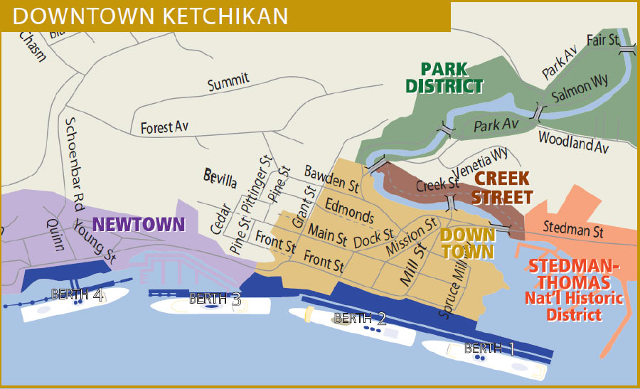 Map of downtown Ketchikan