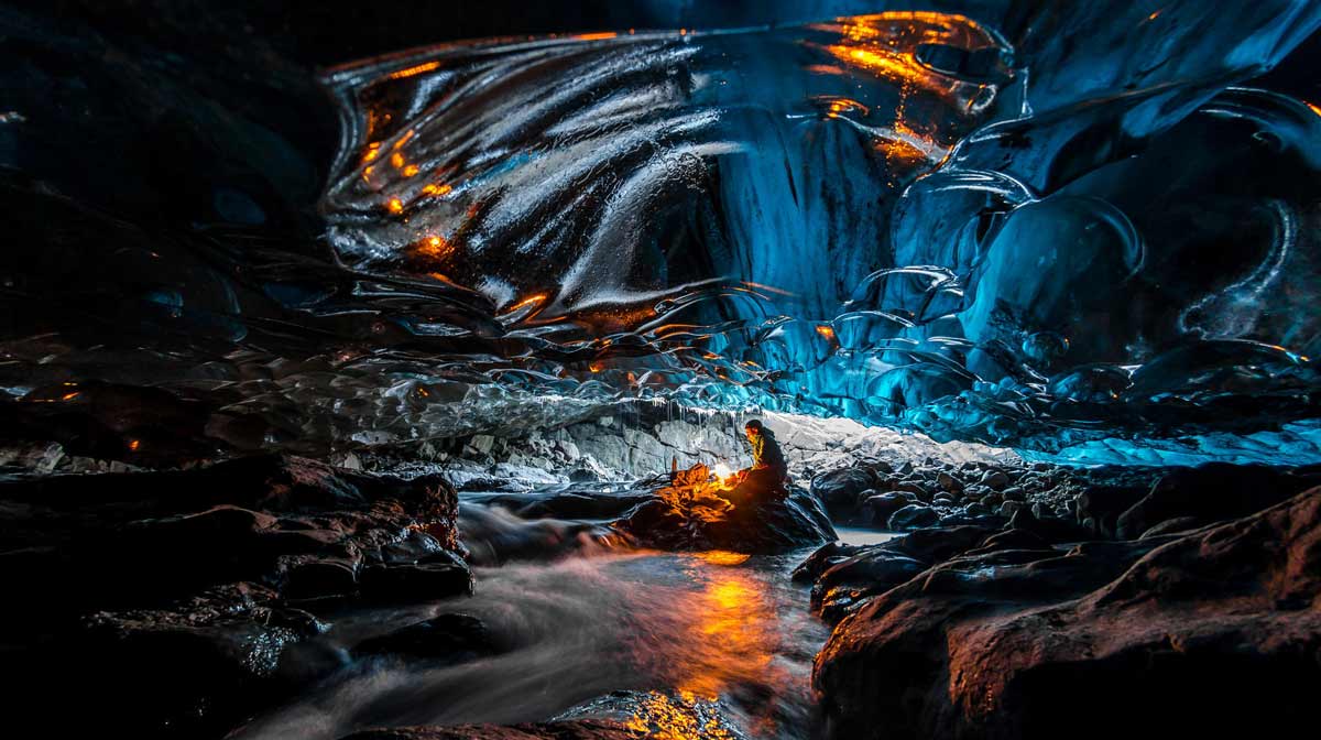 Wow. Quite a shot! This image shows the often-photographed Kverkfjoll Cave in Iceland, which formed thanks to the high geothermal energy that underpins the volcanic island. (2)