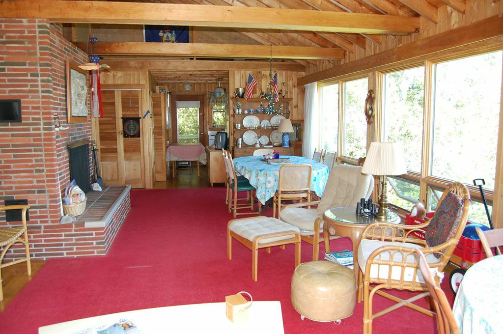 View from living room, through to kitchen.