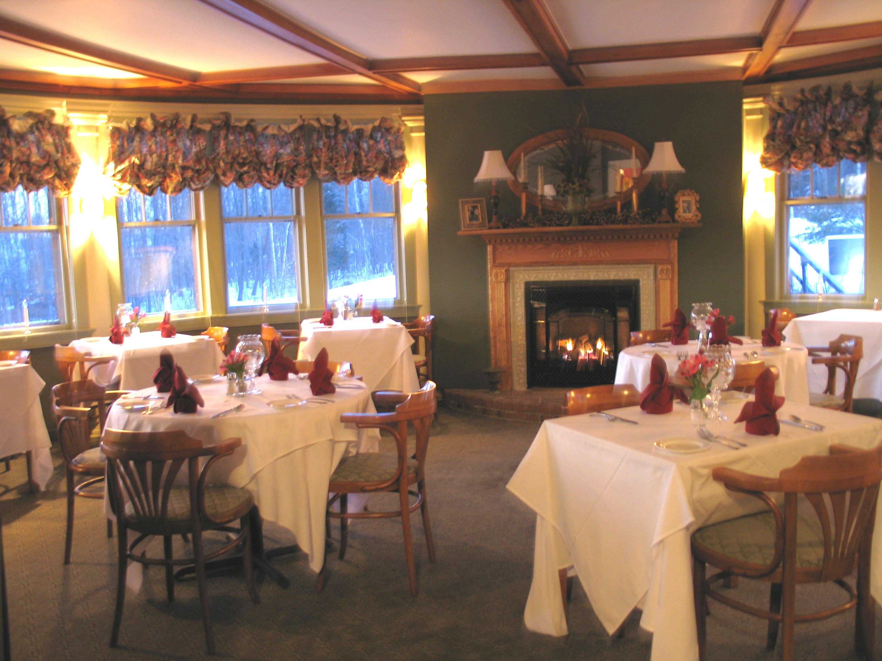 Two intimate dining rooms with views from EVERY table!