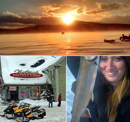 Maine Ice Fishing Tours and Snowmobile Rentals at Moosehead Lake