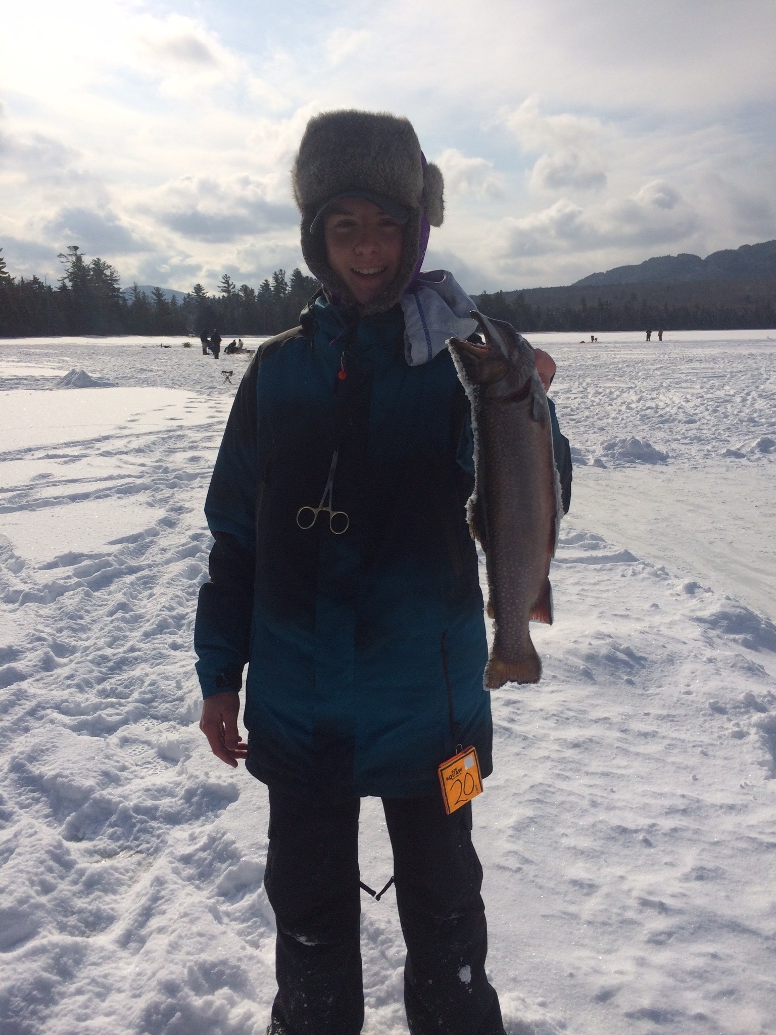 Caleb with a beautiful Brook Trout from Mountain View Pond!