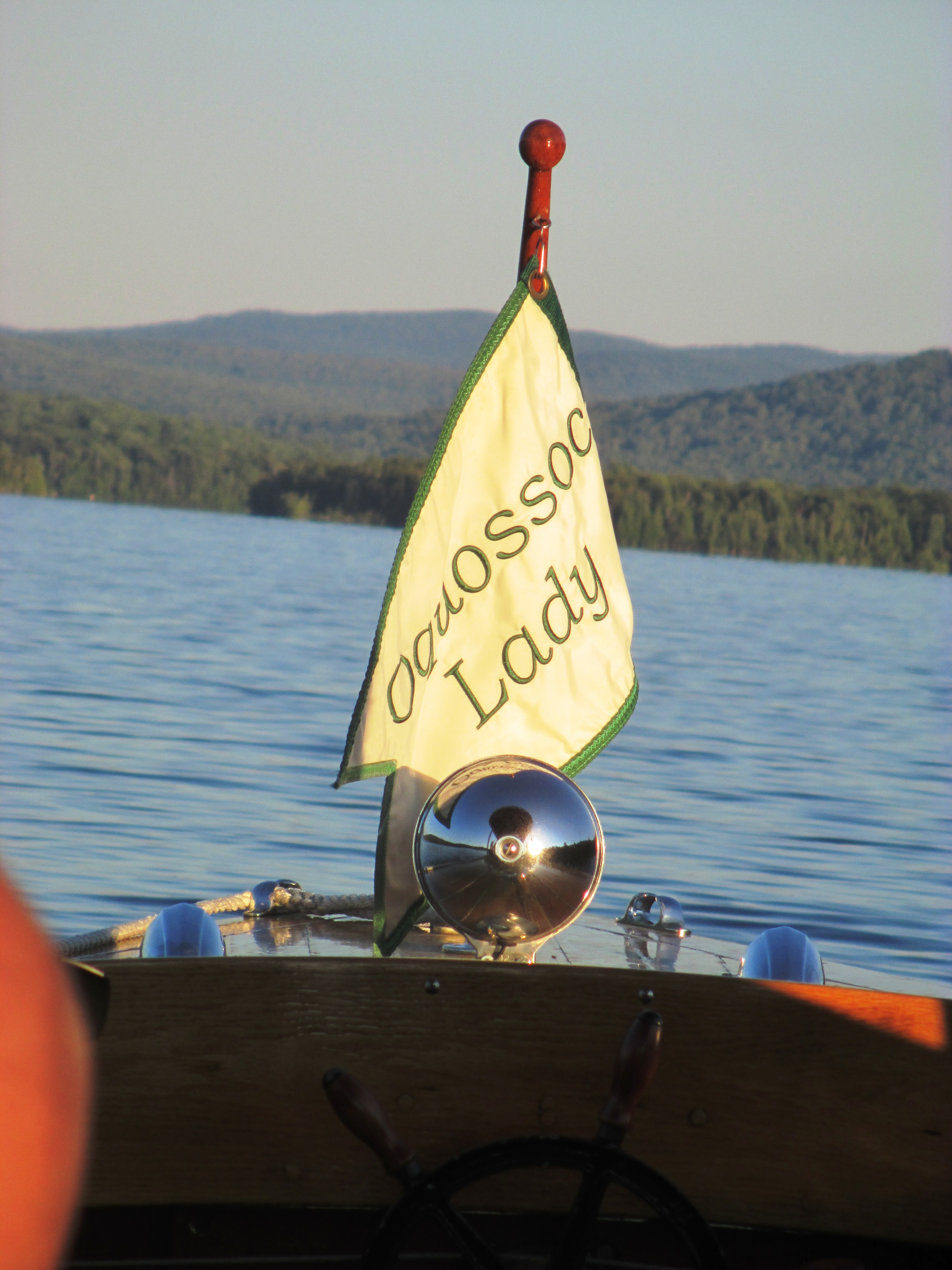 The Oquossoc Lady cruising on Rangeley Lake