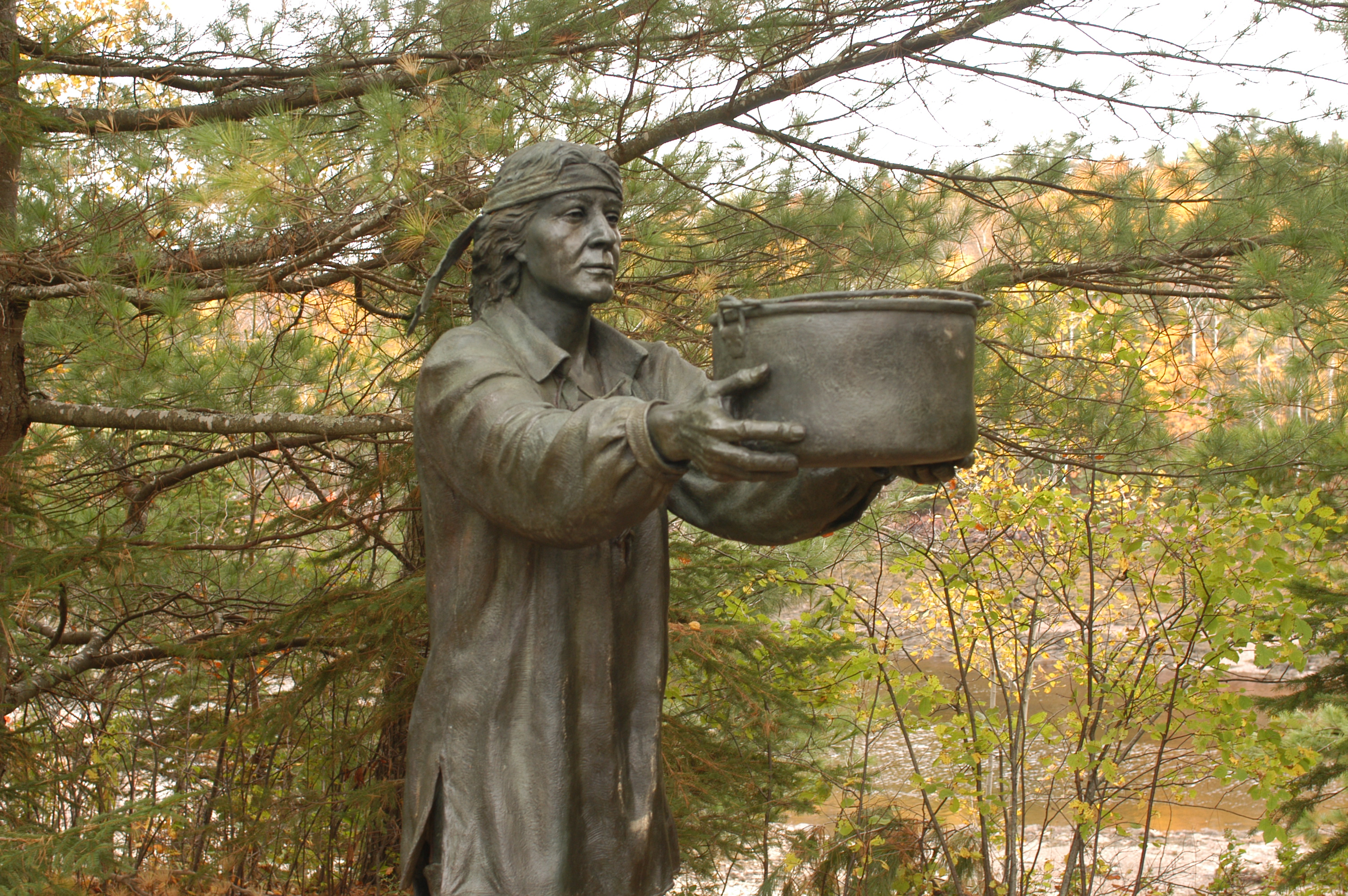 Bronze sculptures and interpretive panels line the short, wheelchair accessible trail. Recordings in English, French, and Passamaquoddy, are available for the hearing impaired.