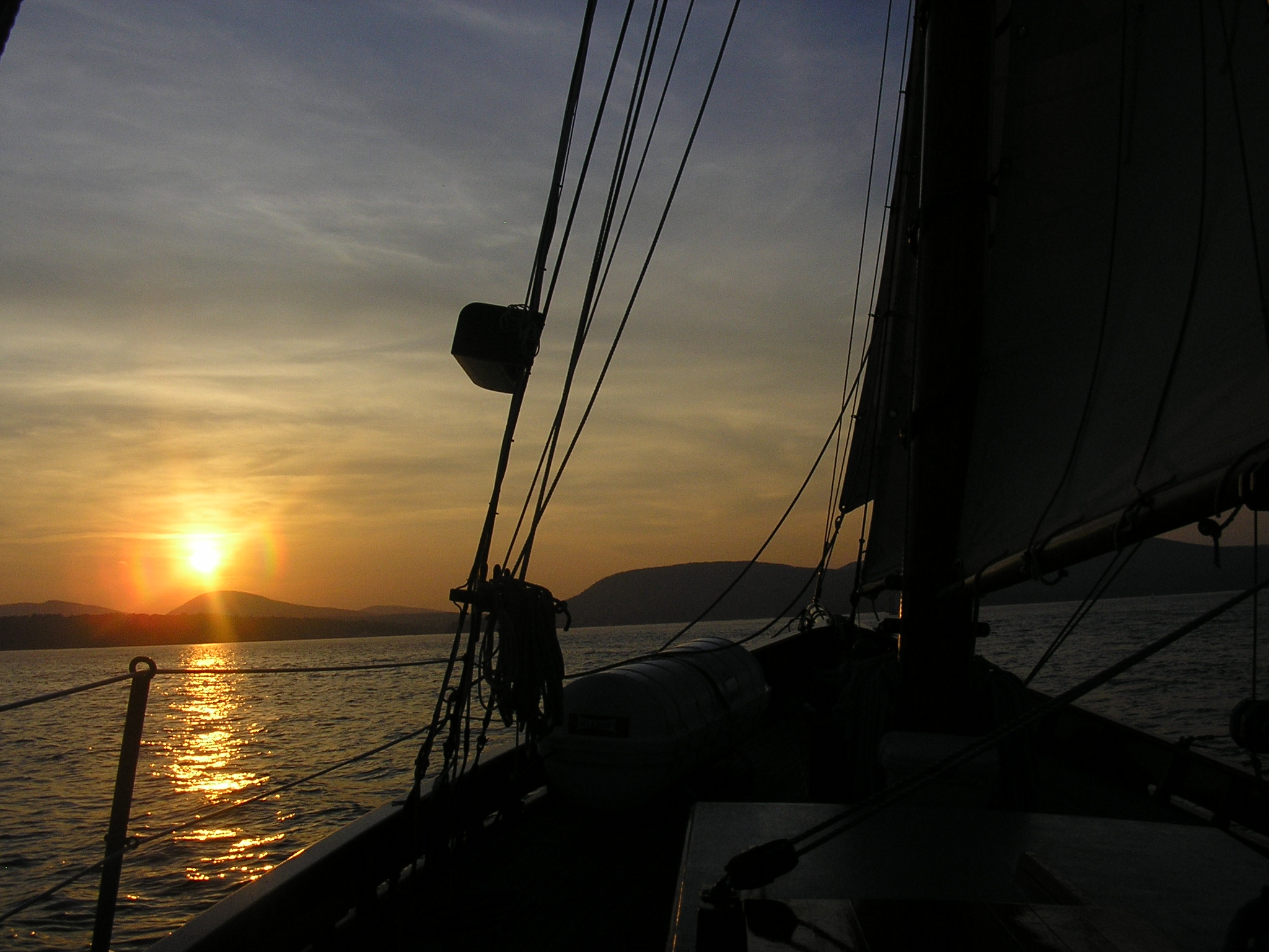 Full Moon Sail on The Schooner Olad