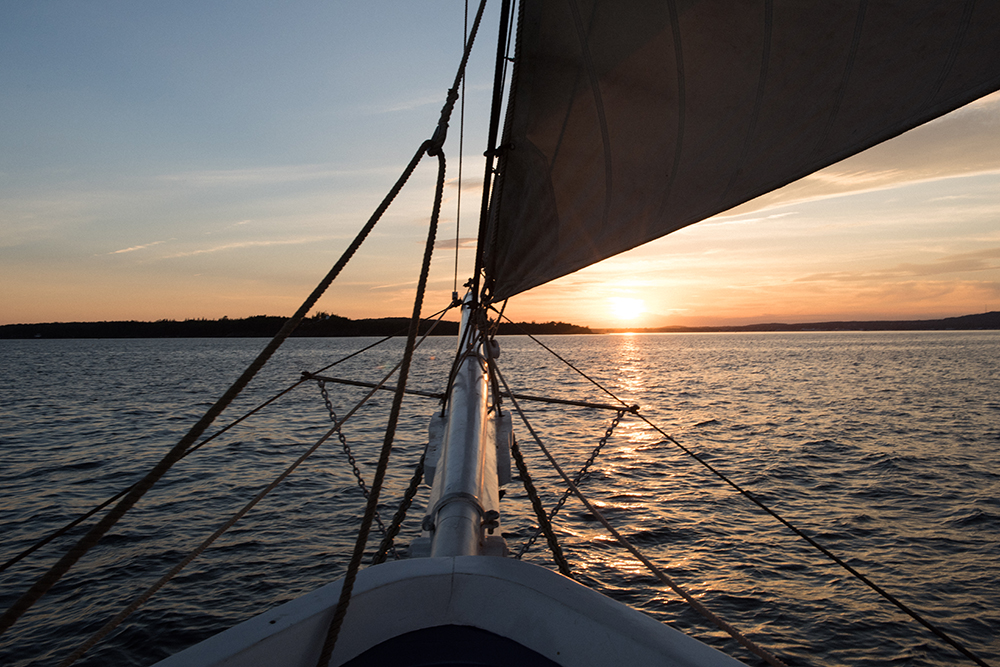 Following the sunset on a Maine windjammer