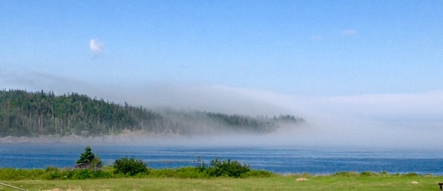 West Ouoddy Head in the mist as seen from your cottage.