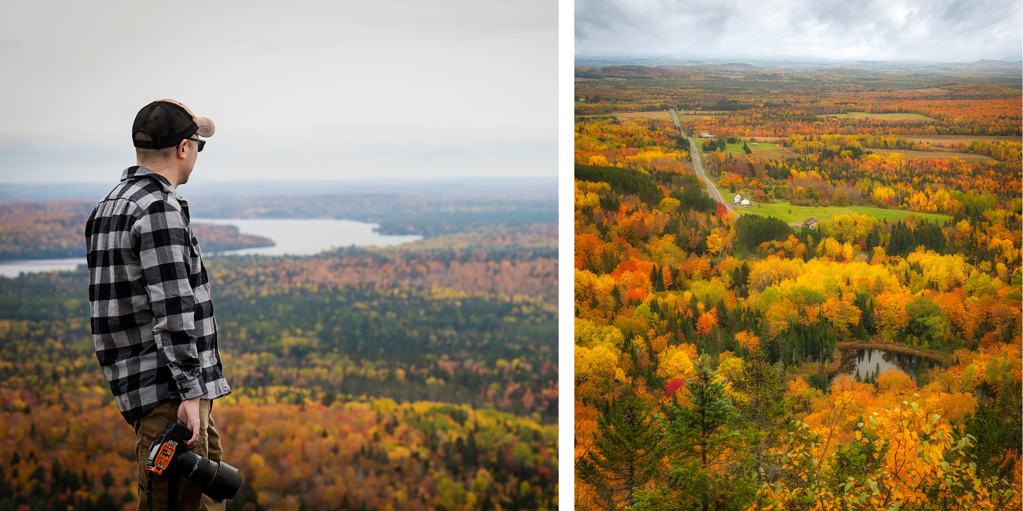 The top of Haystack Mountain offers uninteruped views of vibrant colors.