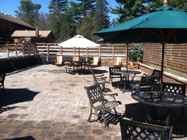 Enjoy games and a cold brew on the back deck and patio area at the Kennebec River Brewery.