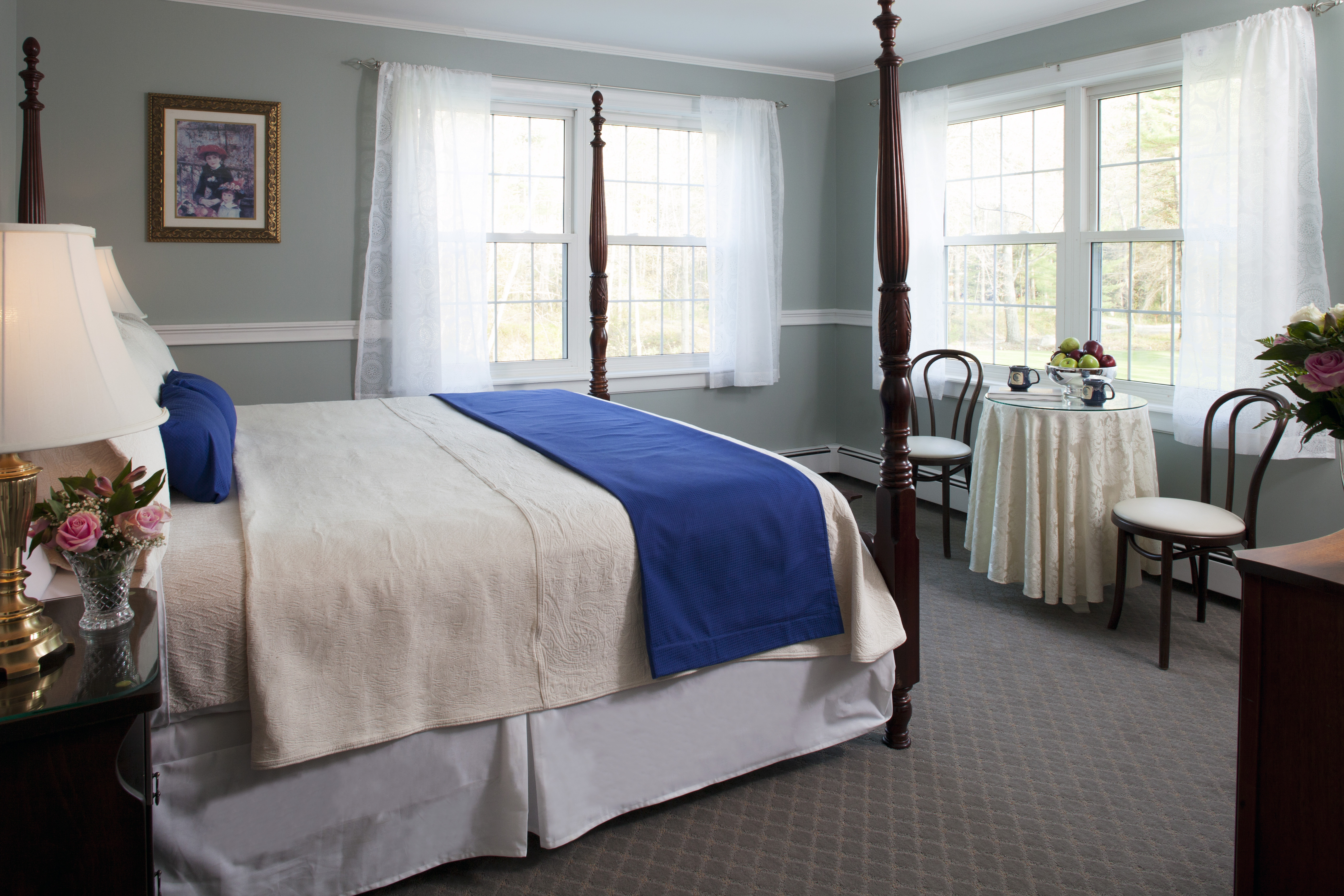 Our brand new Acadia suite, with separate bedroom and living room sports a king bed, a sleeper sofa in the living room and a huge spa and large shower in the bathroom. Just the room for families on the go.