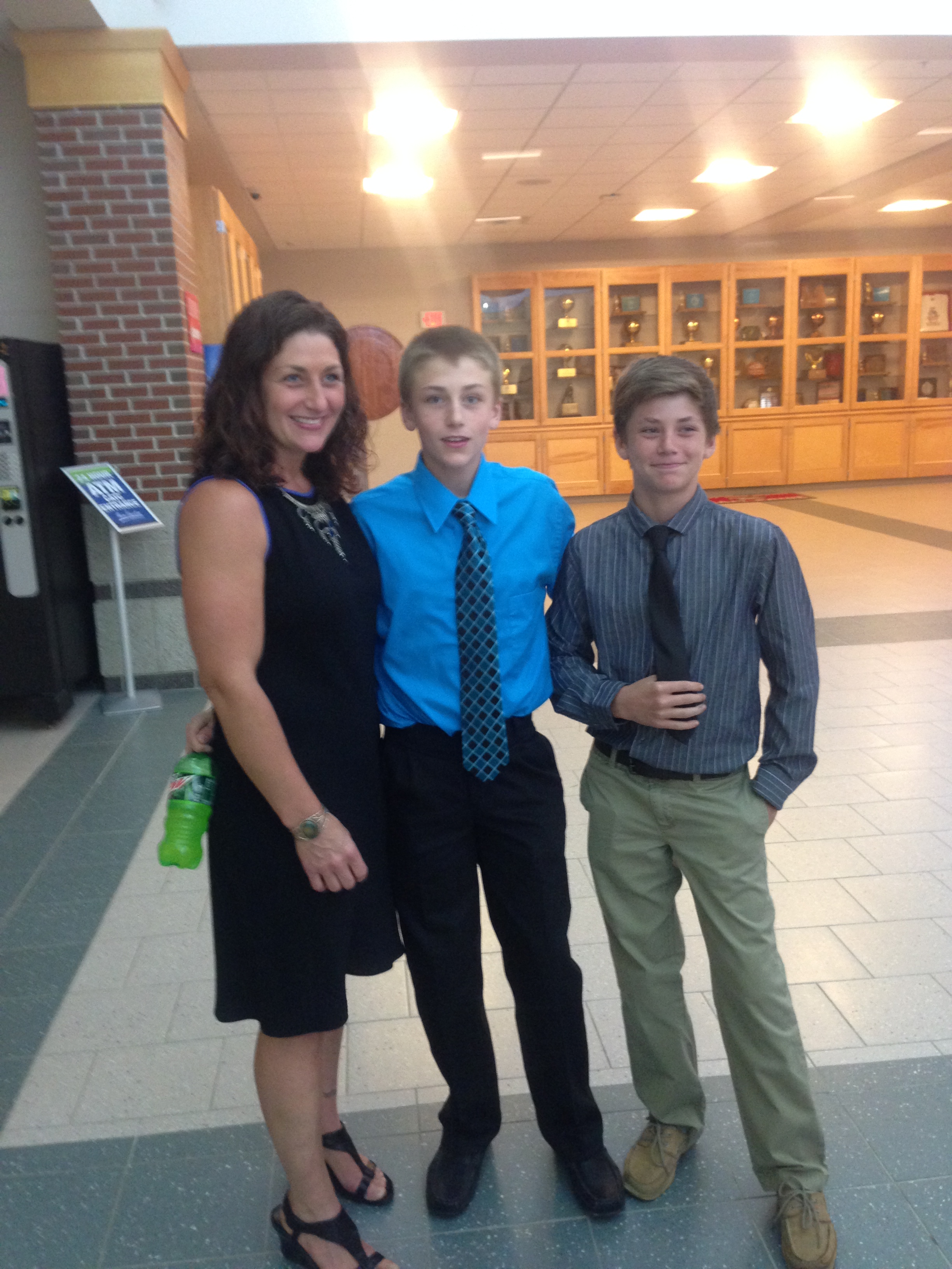 My son Anthony in blue, 8th grade graduation, and my younger son Jacob, both very helpful with some guided trip