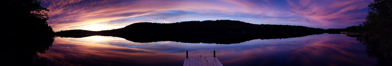 Sebec Lake Sunset Panorama