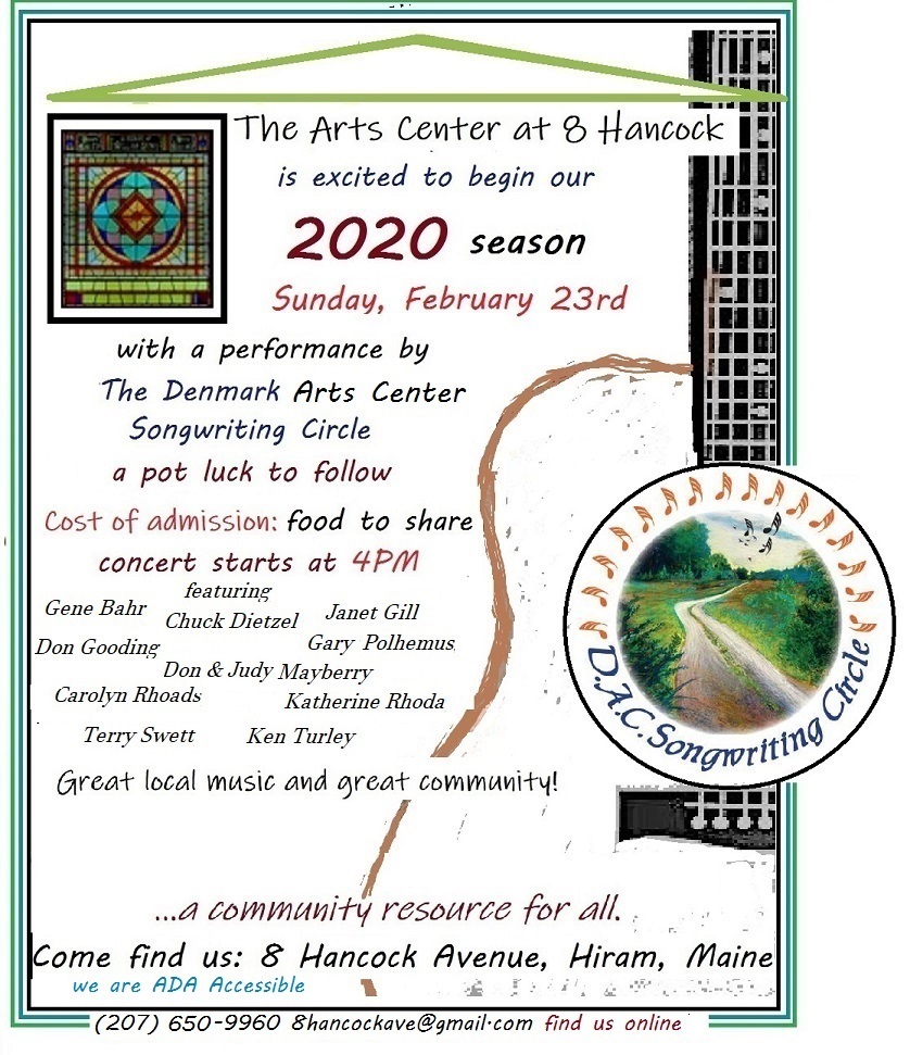 Denmark Arts Center Songwriting Circle Concert & Potluck