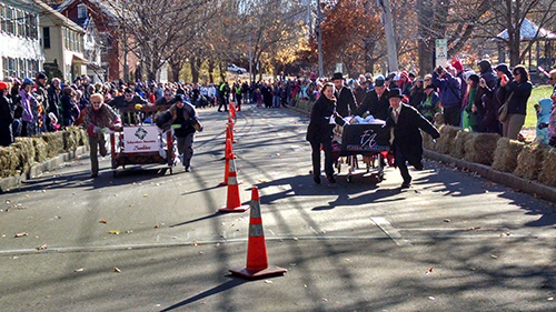 Racing beds at the Rolling Slumber Bed Races