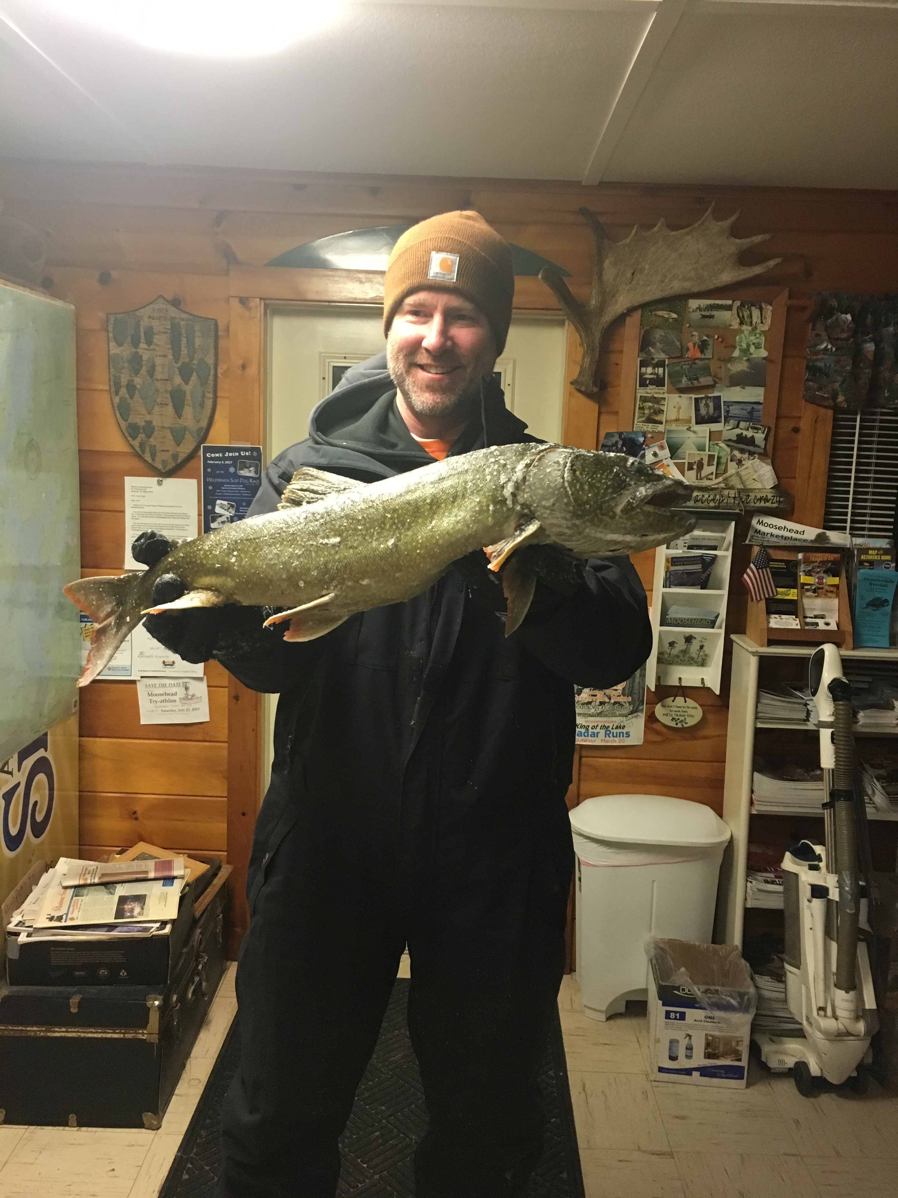 Beautiful 6+ lb lake trout caught right in front of the camps!