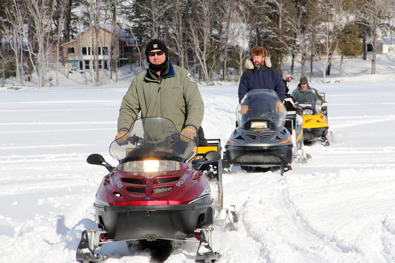 Snowmobiling in northern maine